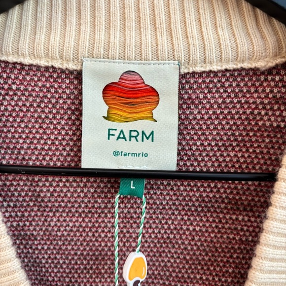 NWT Farm Rio Ravenala Floral-intarsia Knitted Cardigan Cream, Size L - Picture 13 of 15